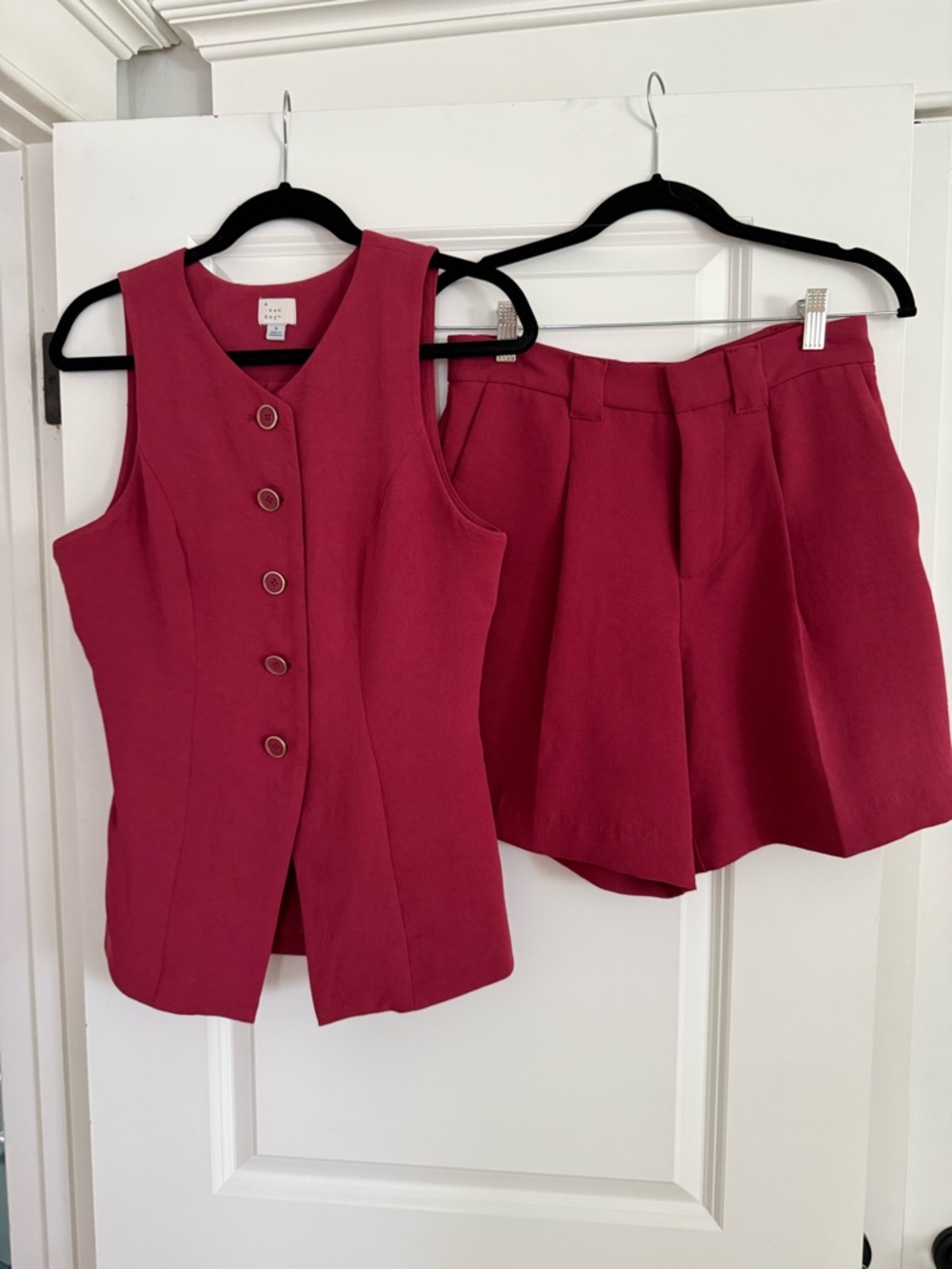 a new day Button-Front Vest & Shorts Set in Rose